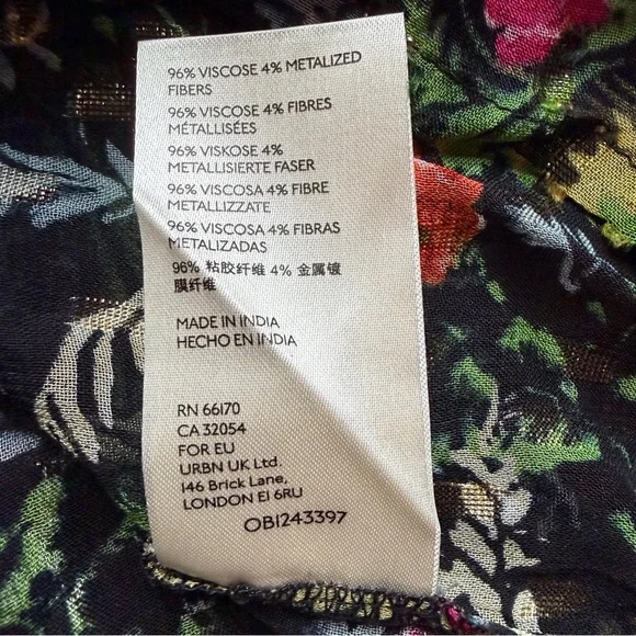 Anthropologie Danae Classic Sheer Women’s Floral Long Sleeve Blouse Size Small - Picture 8 of 9